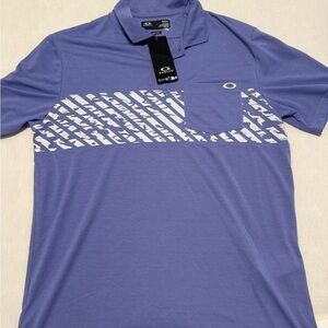 Oakley Men's Purple Polo with White Accents